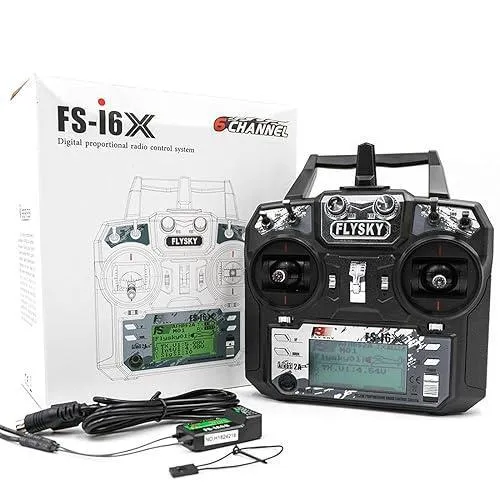 FlySky FS-i6X 2.4GHz 10-Channel RC Transmitter with FS-iA6B Receiver & USB Simulator Cable